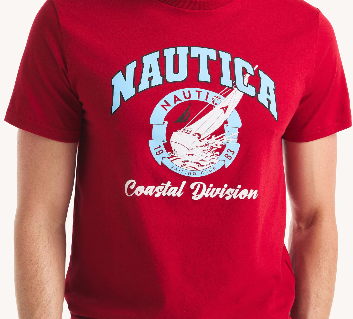 Men's Costal Division Graphic T-Shirt Tee cotton Jersey Red