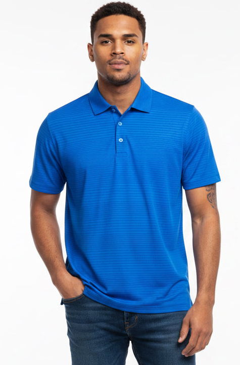 Champion men's Tricot Stripe polo shirt Blue S