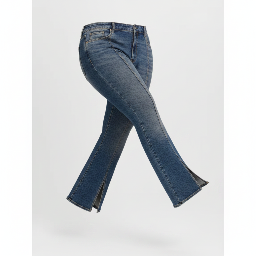 Women's PLUS Jessica Simpson Daisy Flare Slit Front Seamed Denim Dark Jeans