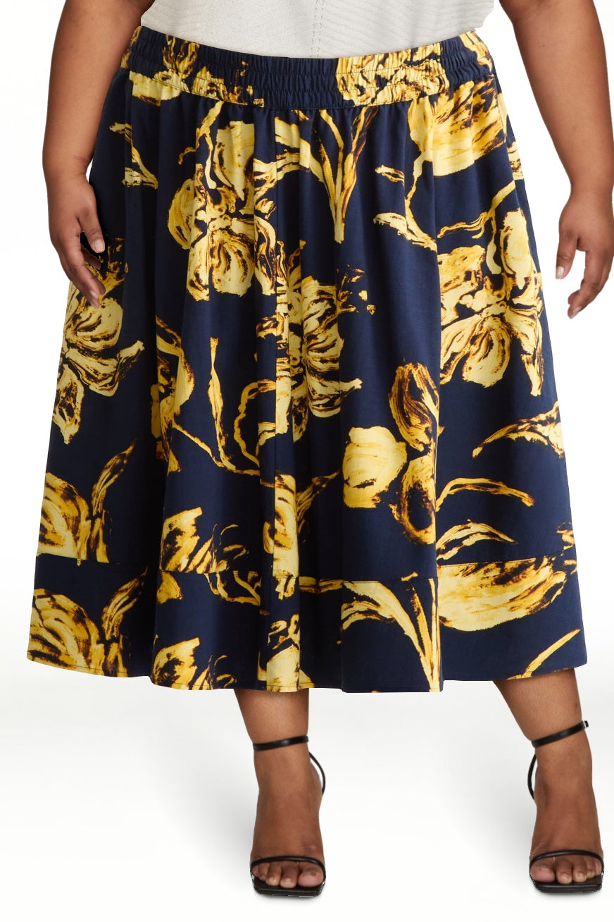 Trendy Women's PLUS Size Women's Tiered Pull-On Skirt