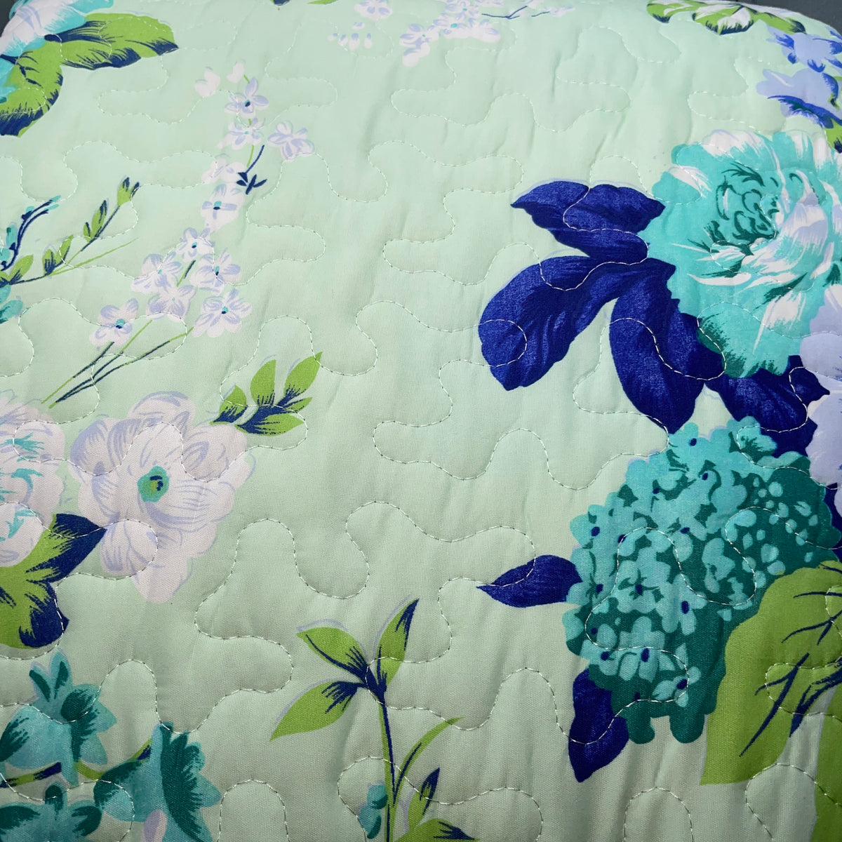 3 Piece Quilt Set  pattern Print Reversible Mint Floral KING