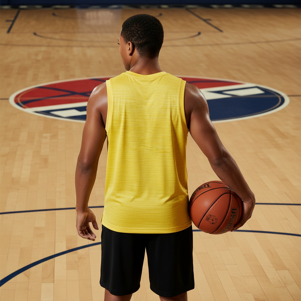 Men's  Dry Tek Sleeveless Muscle Jersey Shirt Tank Gold