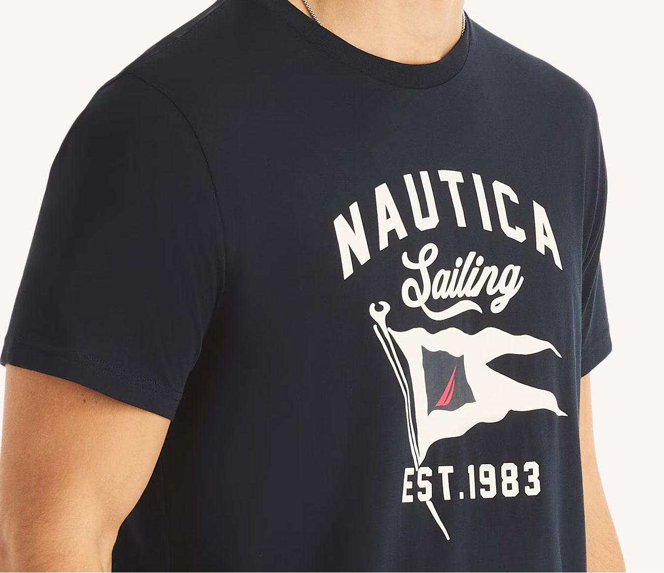 Men's Sailing Graphic T-Shirt Tee T-Shirt 100% cotton Navy