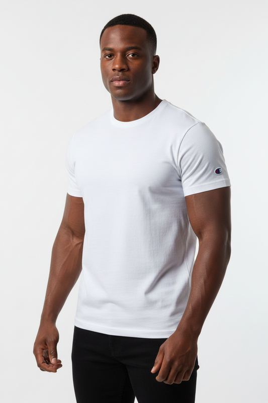 Men's 100% cotton Champion Short Sleeve Logo T-Shirt White