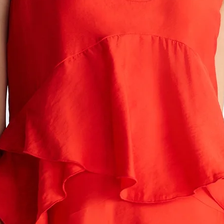Women's PLUS Women'sSexy  Red Mini Ruffle Tank Dress Open back