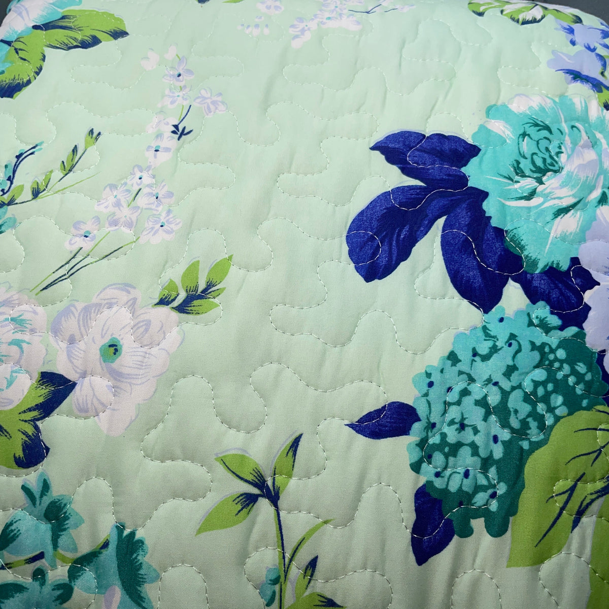 9 Piece Quilt w Sheet Set  pattern Print Reversible Mint Floral KING