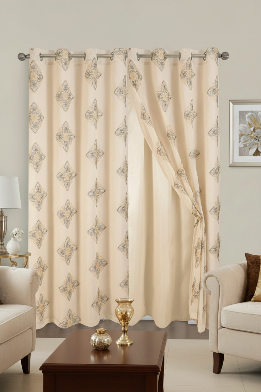DOREEN Embroidery Grommet Panel with Attached Backing