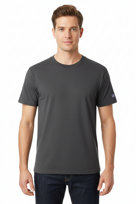 Men's 100% cotton Champion Short Sleeve Logo T-Shirt Charcoal Gray
