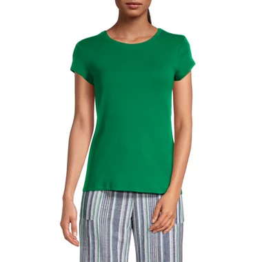 Women's Crew Neck 100% Short Sleeve T-Shirt Green