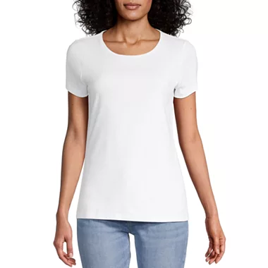 Women's Crew Neck 100% Short Sleeve T-Shirt White