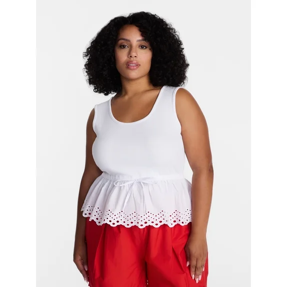 Women's PLUS SIZE 2 Piece Set  Ribbed Stitch Tiered Mini Skirt