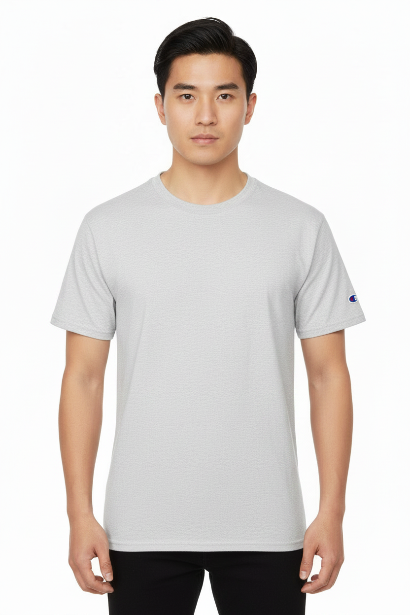 Men's 100% cotton Champion Short Sleeve Logo T-Shirt Light gray
