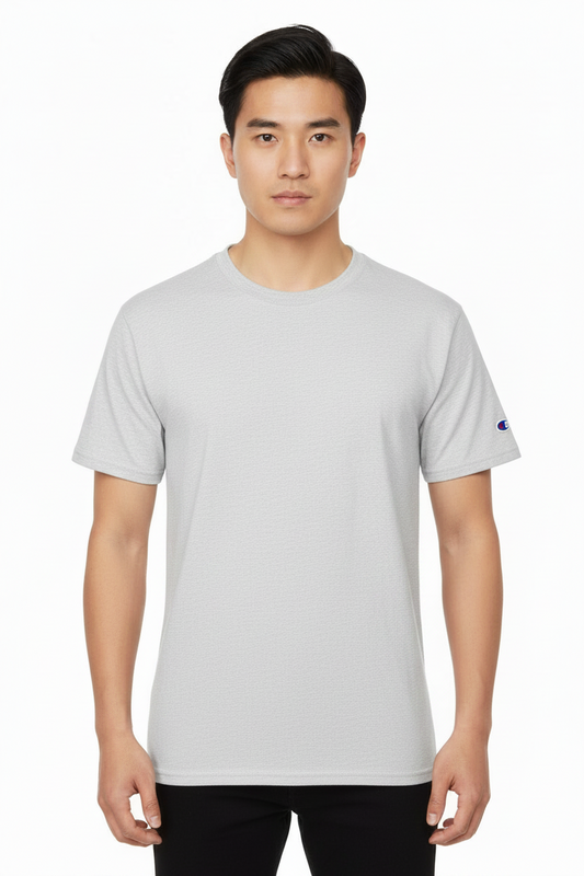 Men's 100% cotton Champion Short Sleeve Logo T-Shirt Light gray