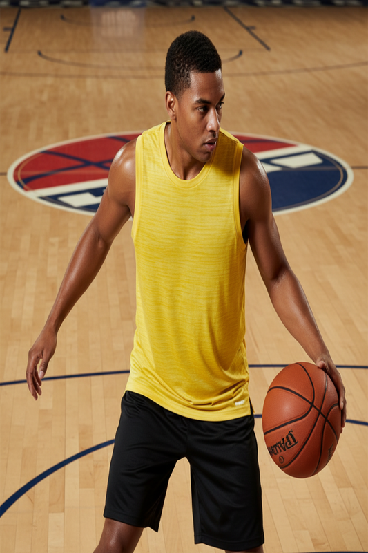 Men's  Dry Tek Sleeveless Muscle Jersey Shirt Tank Gold