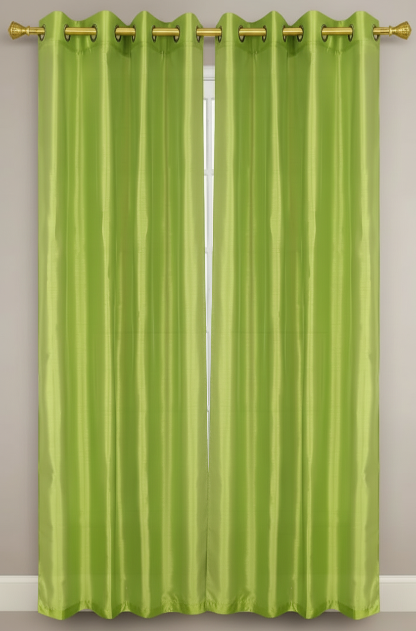 NEW CHRISTINA LIME GREEN  Semi Sheer Faux Slik Solid Panel
