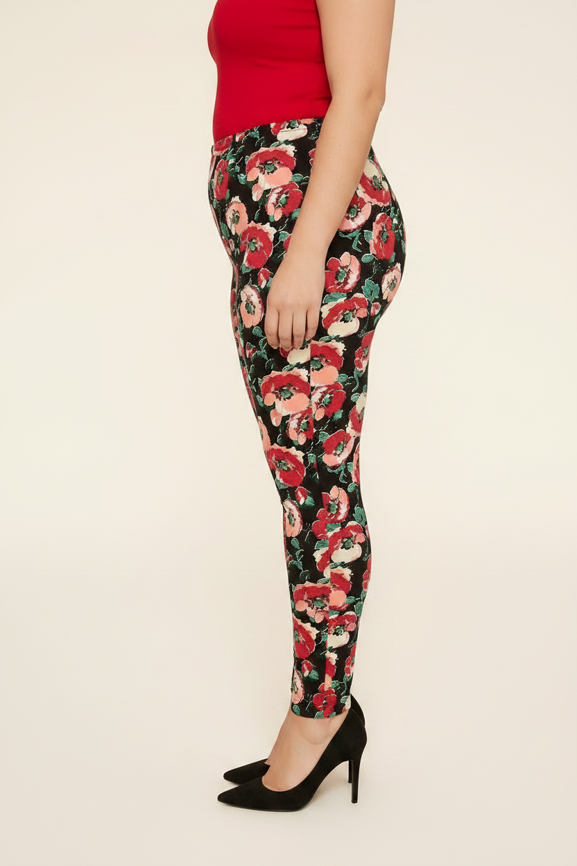 PLUS Size Women's Printed layering leggings  Floral