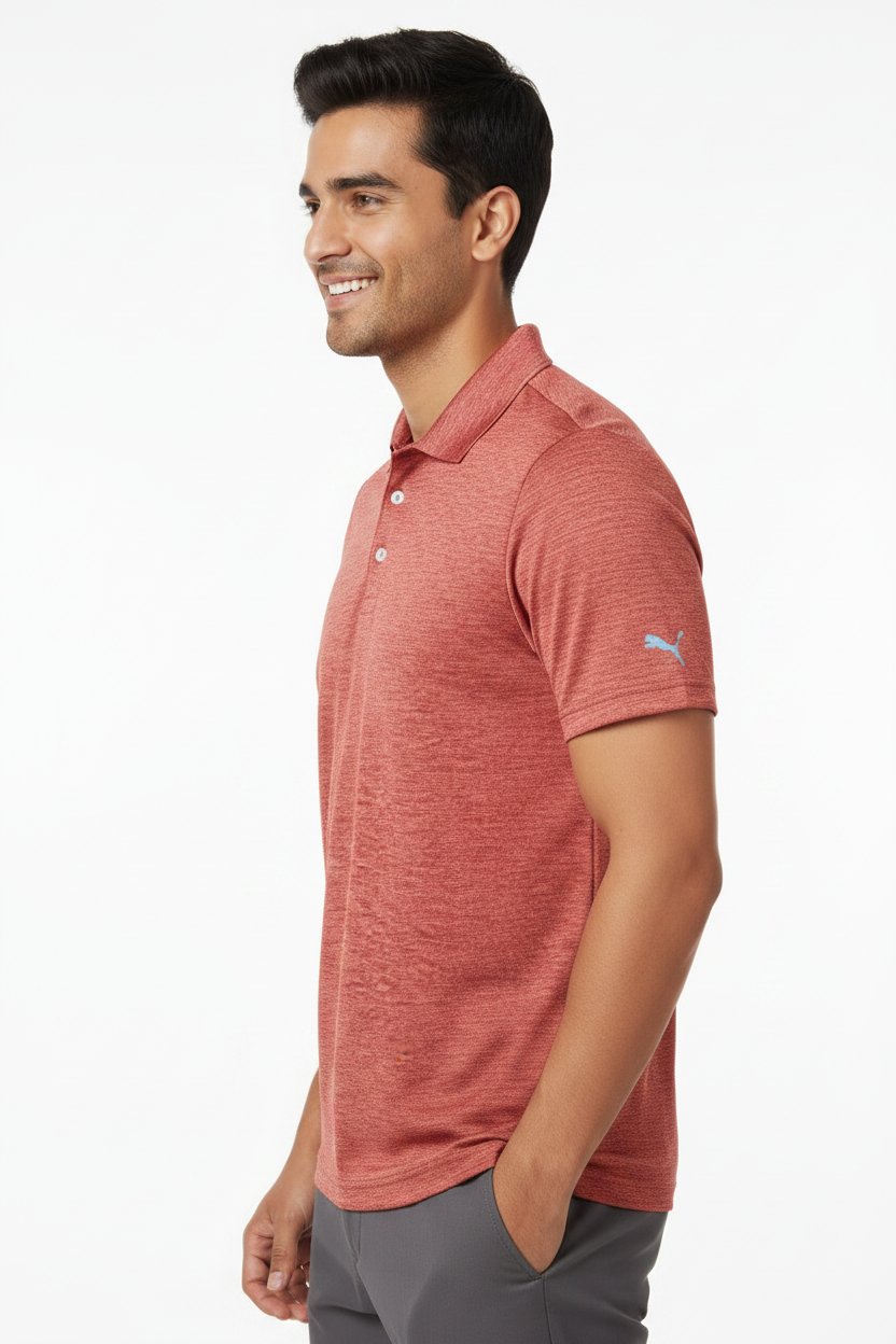 PUMA Men's Short Sleeve Polyester  polo shirt  Red