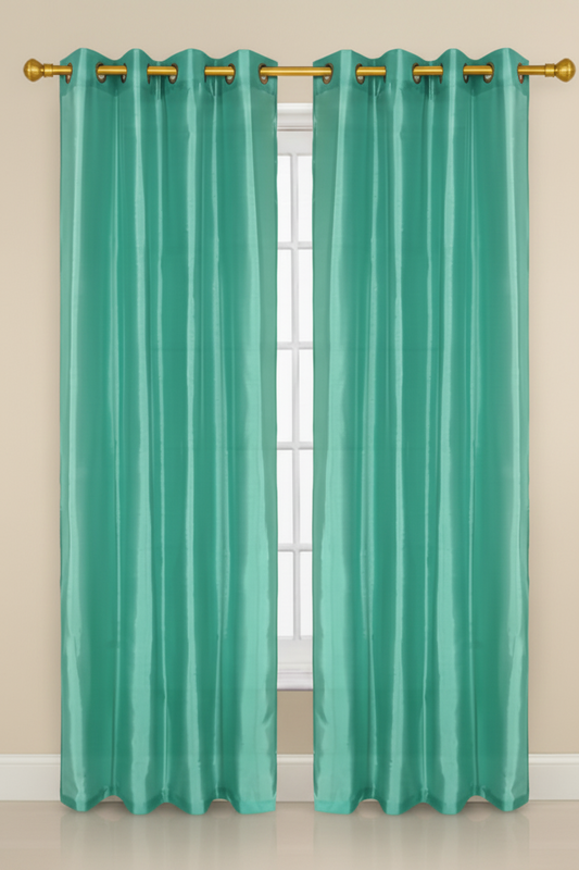 NEW CHRISTINA TURQUOISE  Semi Sheer Faux Slik Solid Panel
