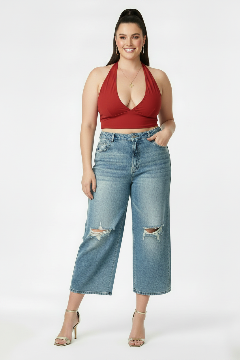 Womens PLUS Jessica Simpson Distressed  Cropped Capri Jeans