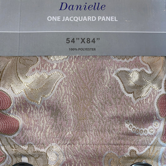 DANIELLE Big PrintFloral Pattern Panel Curtain with 8 grommets Pink Shimmer Flower