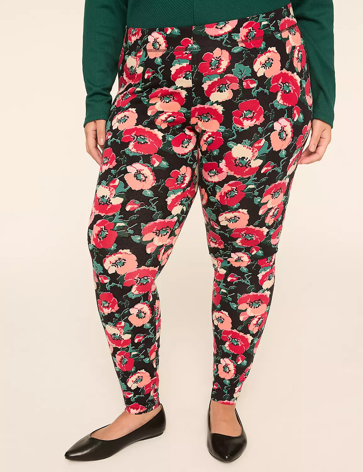 PLUS Size Women's Printed layering leggings  Floral