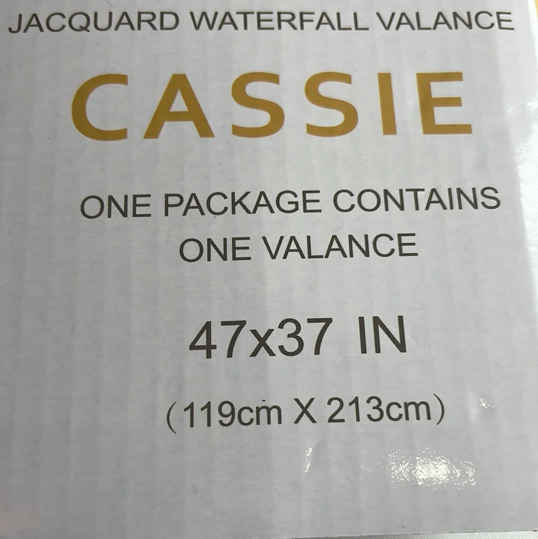 CASSIE GOLDEN  2 PCS Set  yellow Printed W Unattached Valance  Floral Pattern Panel Curtain