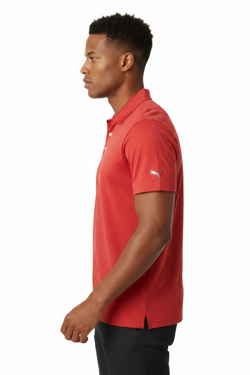 Champion men's Tricot Stripe polo shirt Red S