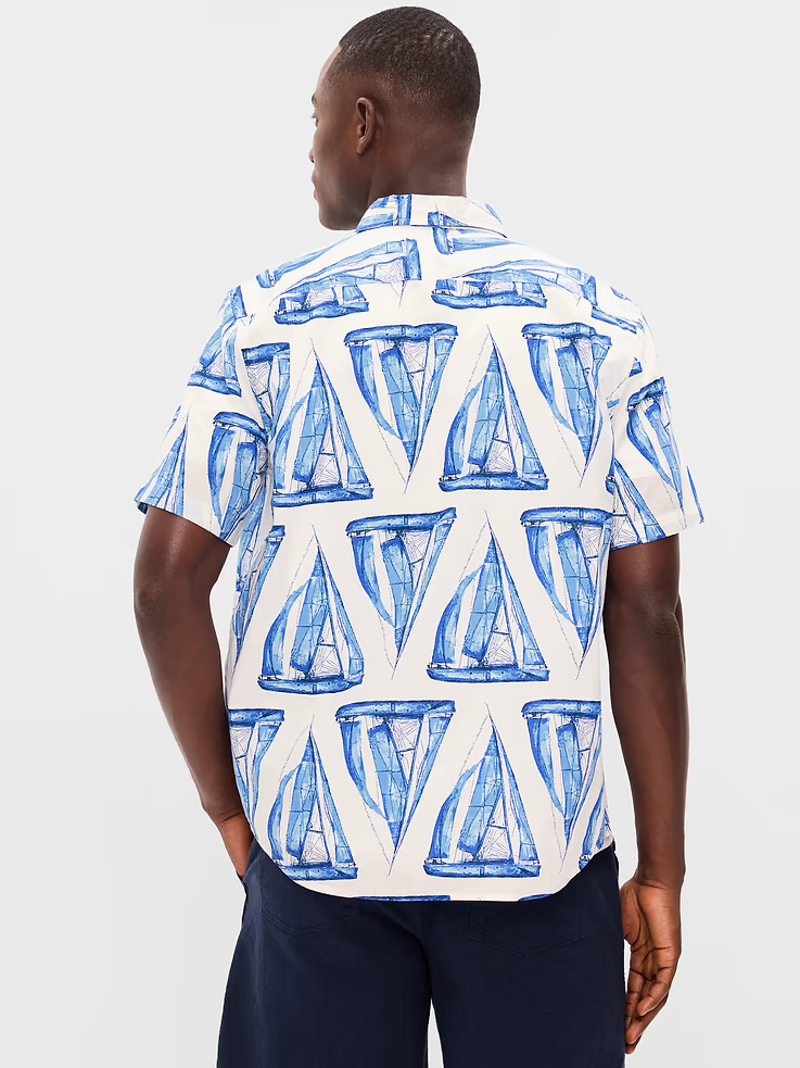 Mens Classic Fit Everyday Shirt Boat Blue  button down Shirt