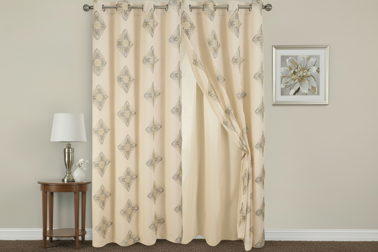 DOREEN Embroidery Grommet Panel with Attached Backing