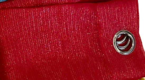 Metallic Sheer Shimmering Lurex Sheer Grommet Window Panel, 54 x 90 RED