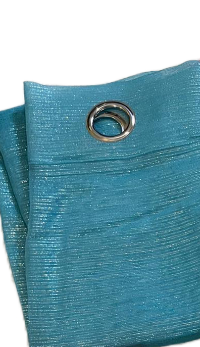 Metallic Sheer Shimmering Lurex Sheer Grommet Window Panel, 54 x 90 AQUA BLUE
