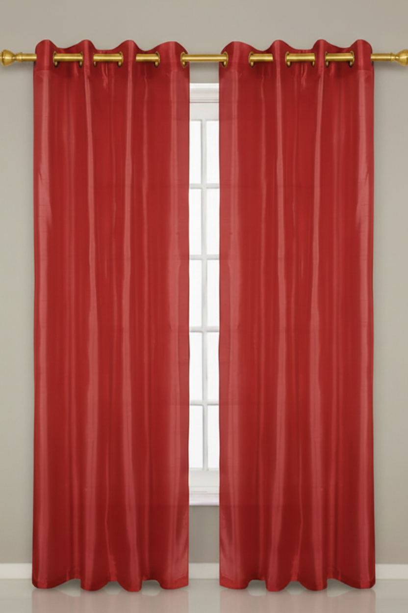 NEW CHRISTINA CORAL   Semi Sheer Faux Slik Solid Panel