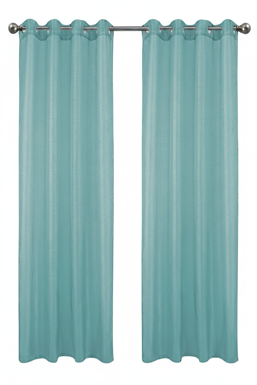 Metallic Sheer Shimmering Lurex Sheer Grommet Window Panel, 54 x 90 AQUA BLUE