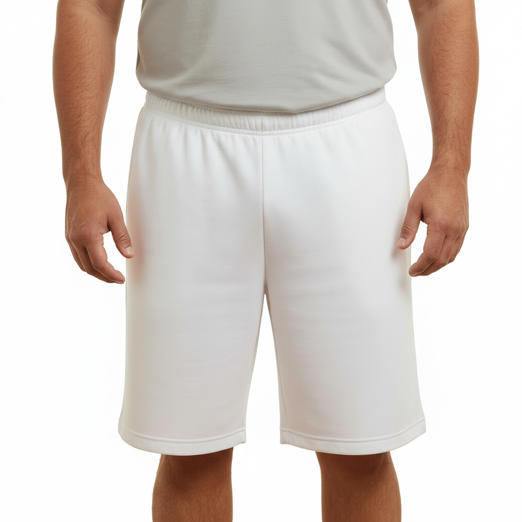 NEW Men's White Fleece Shorts Big Tall Men