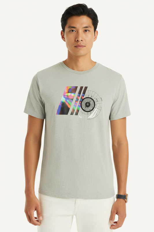 Men's Nautica rainbow wave graphic t-shirt Grey