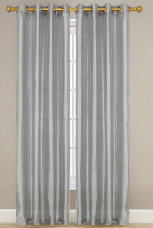 NEW CHRISTINA SILVER  Semi Sheer Faux Slik Solid Panel