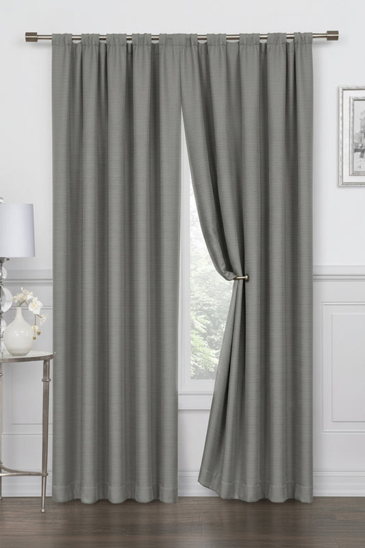 LUNA SHIMMER  SILVER Delicate lurex weave Curtain w Silver 50 X  64