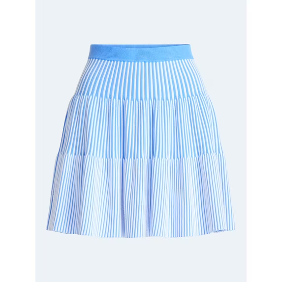 Women's PLUS SIZE 2 Piece Set  Ribbed Stitch Tiered Mini Skirt