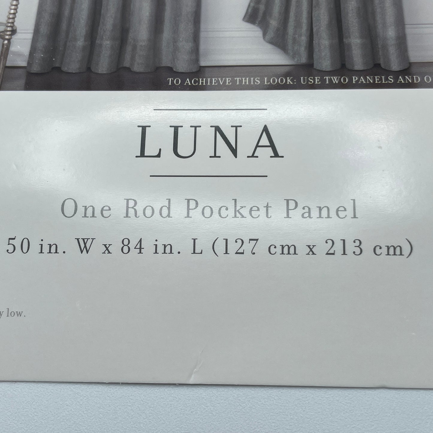 LUNA SHIMMER  SILVER Delicate lurex weave Curtain w Silver 50 X  64