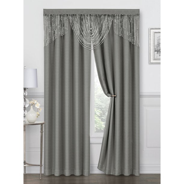 LUNA SHIMMER  SILVER Delicate lurex weave Curtain w Silver 50 X  64