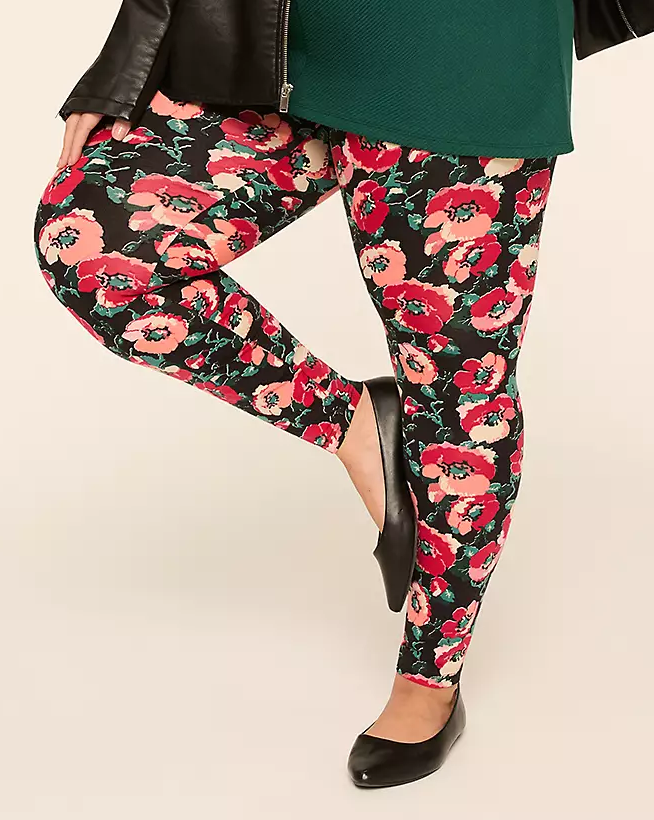PLUS Size Women's Printed layering leggings  Floral
