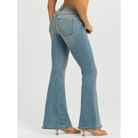 Womens PLUS Jessica Simpson Daisy Fitted Flare Denim Jeans Medium Wash