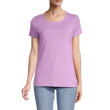 Women's Crew Neck 100% Short Sleeve T-Shirt Lilac Purple