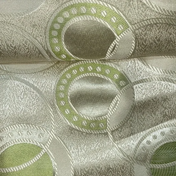 DANIELLE GREEN CIRCLE Jacquard Circle Weave  Grommet Panel Curtain