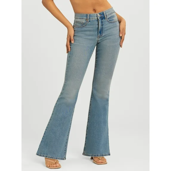 Womens PLUS Jessica Simpson Daisy Fitted Flare Denim Jeans Medium Wash