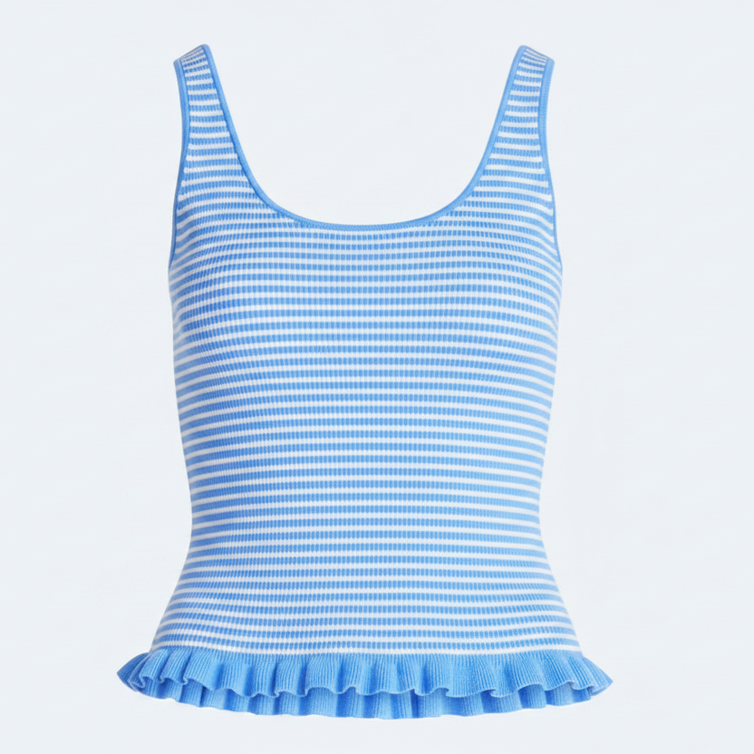 Women's PLUS SIZE 2 Piece Set  Ribbed Stitch Tiered Mini Skirt