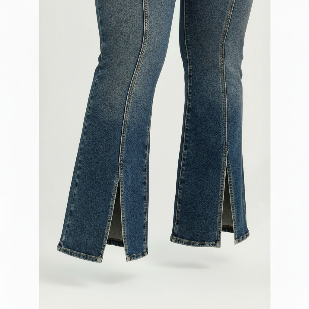 Women's PLUS Jessica Simpson Daisy Flare Slit Front Seamed Denim Dark Jeans