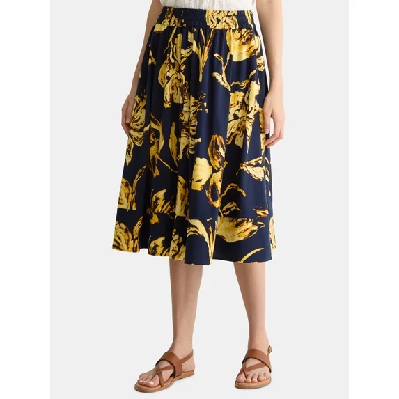Trendy Women's PLUS Size Women's Tiered Pull-On Skirt