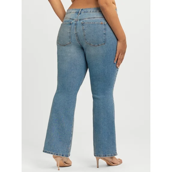 Womens PLUS Jessica Simpson Daisy Fitted Flare Denim Jeans Medium Wash