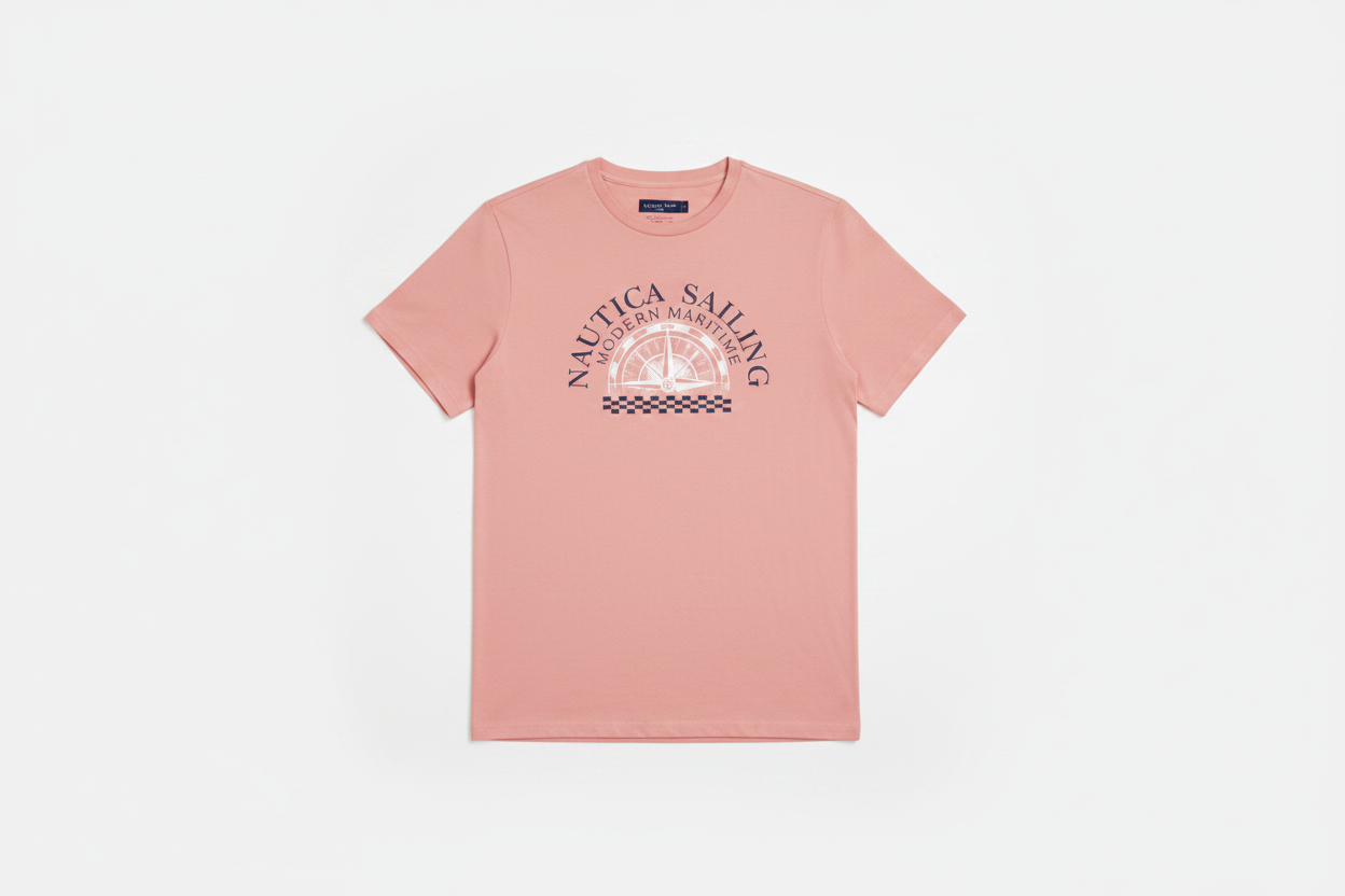 Men's Sailing Graphic T-Shirt Tee T-Shirt 100% cotton Mauve Glow Pink